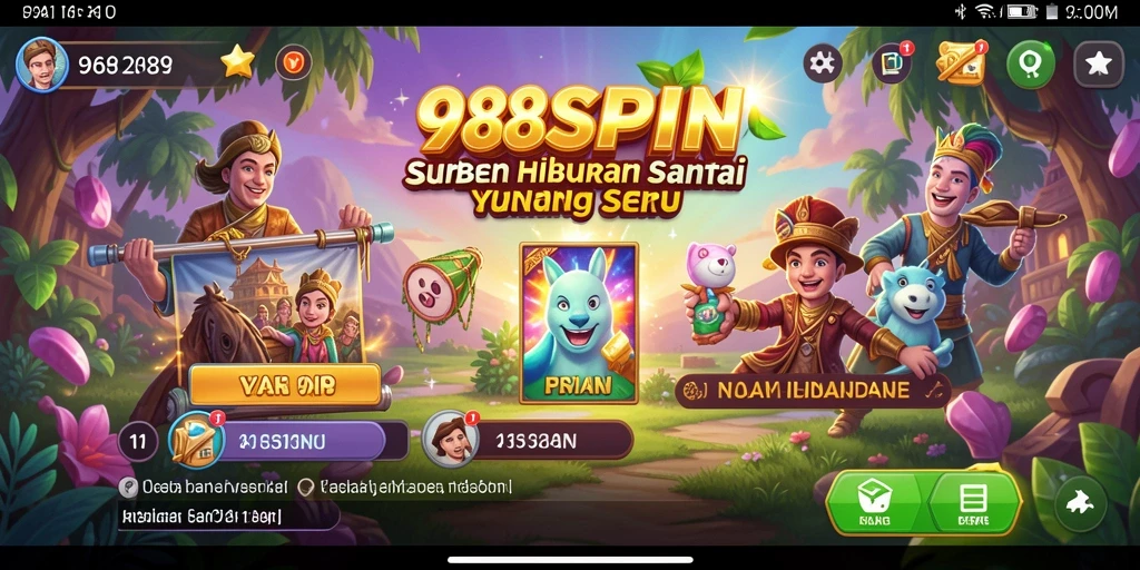 Screenshot gameplay 988SPIN dengan grafis cerah dan interaksi pengguna yang menyenangkan.
