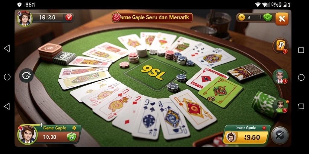 Tampilan gameplay seru dari 9SL saat bermain Gaple.