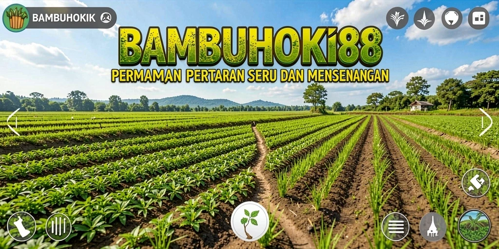 Tampilan gameplay BAMBUHOKI88 yang menarik dengan aktivitas berkebun.