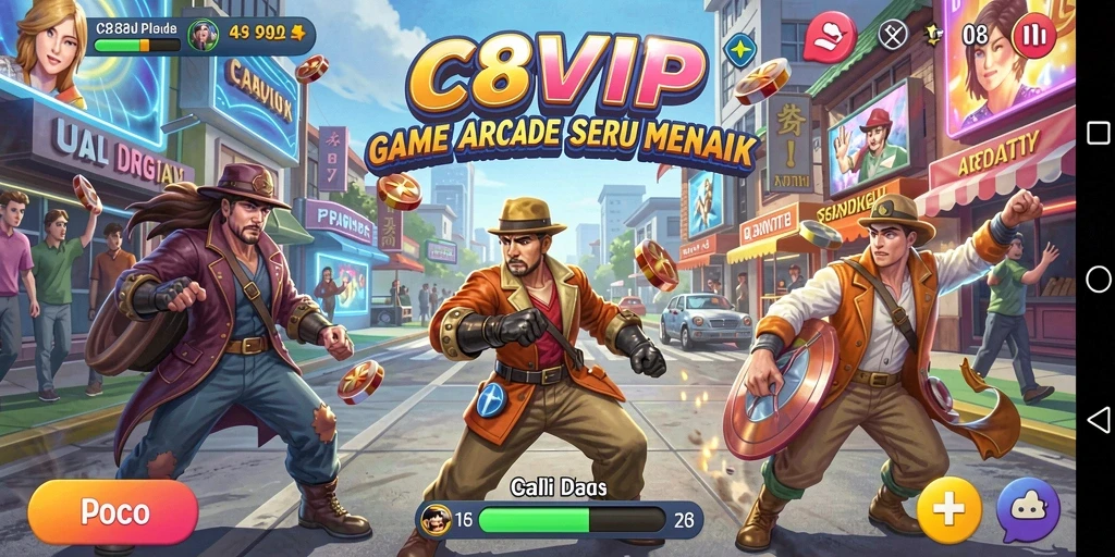 Tampilan gameplay C8VIP yang penuh aksi dan seru.