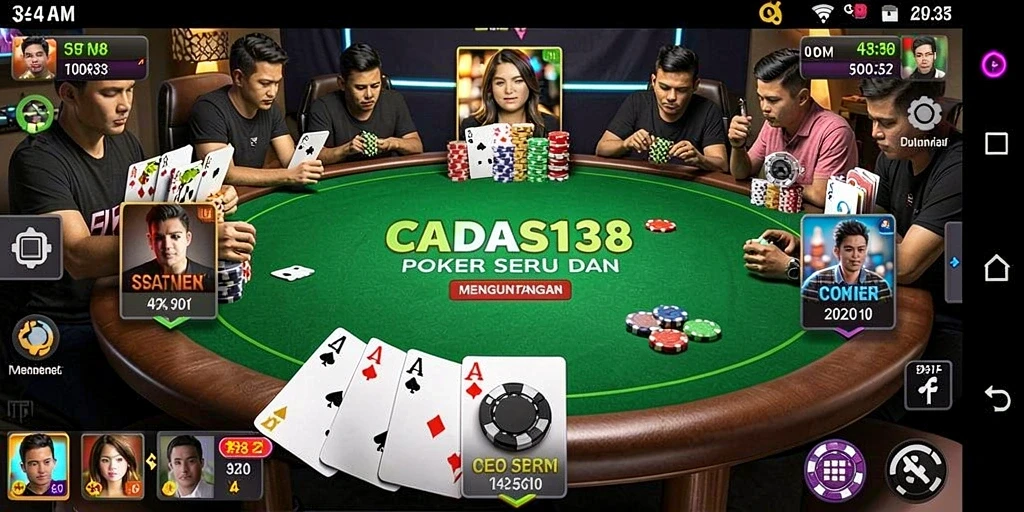 Tampilan screenshot CADAS138 menunjukkan gameplay Poker dengan grafik yang menarik.