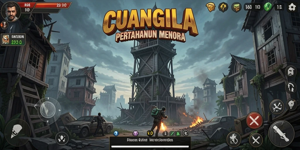 Screenshot CUANGILA menampilkan aksi pertahanan menara yang mendebarkan.