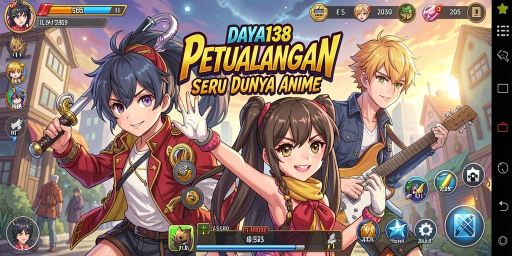 Tampilan gameplay seru dalam dunia Anime yang mengagumkan.