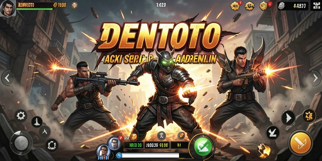 Screenshot gameplay DENTOTO menampilkan aksi pertarungan yang mendebarkan.