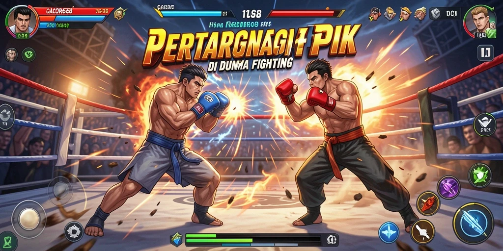 Screenshot menampilkan pertarungan seru karakter dalam GACOR668.