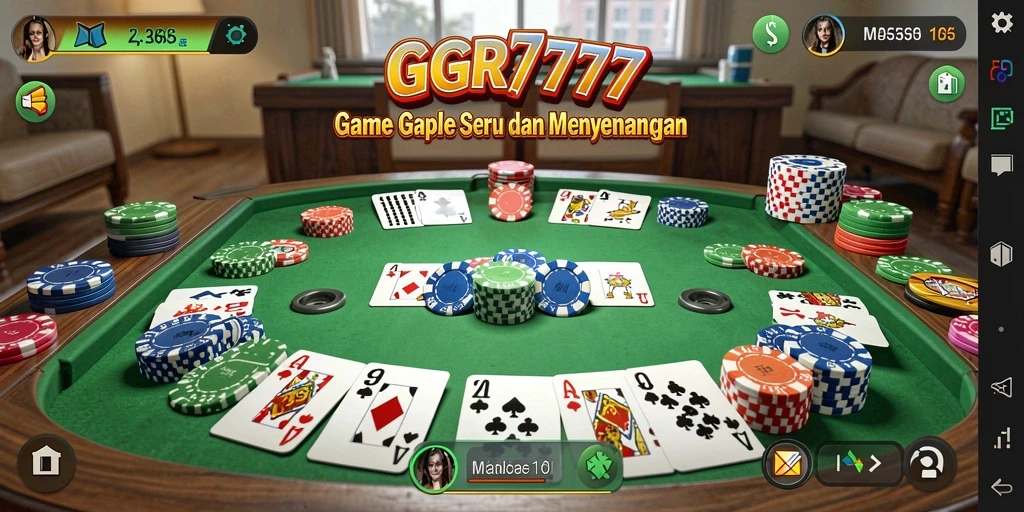 Tampilan seru gameplay Gaple di GGR7777.