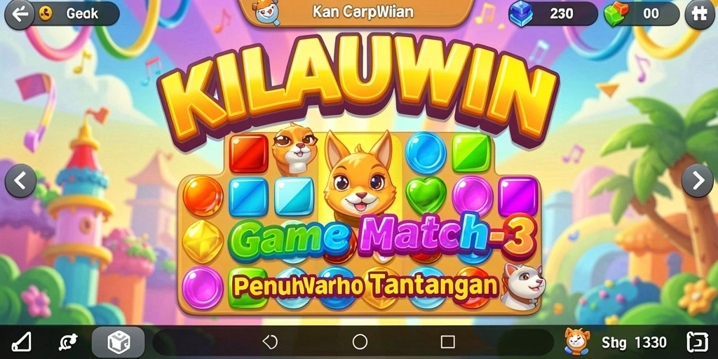 Tampilan menarik dari gameplay KILAUWIN yang penuh warna.