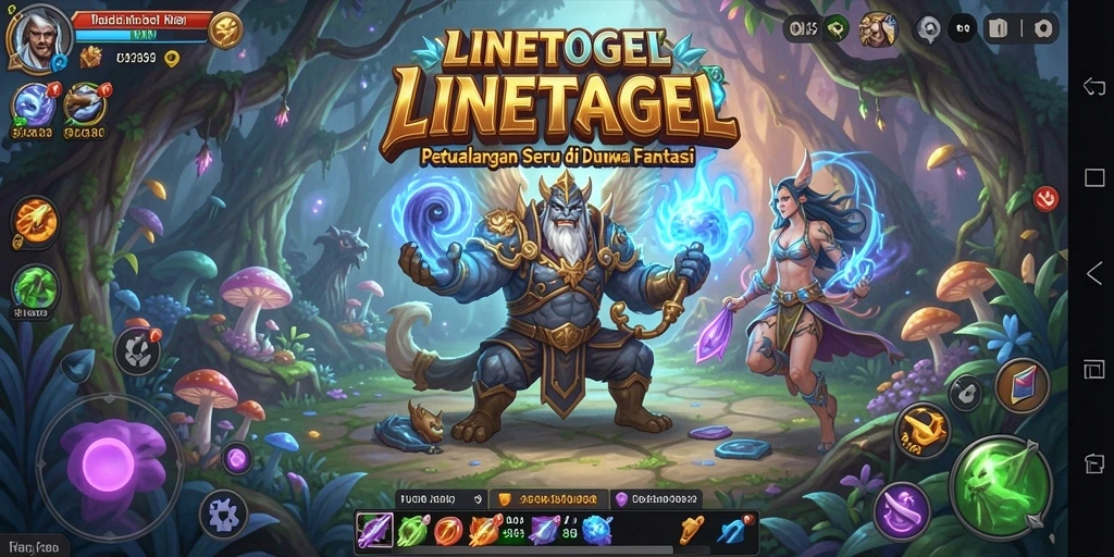 Tampilan gameplay seru dalam LINETOGEL menjelajahi dunia petualangan.
