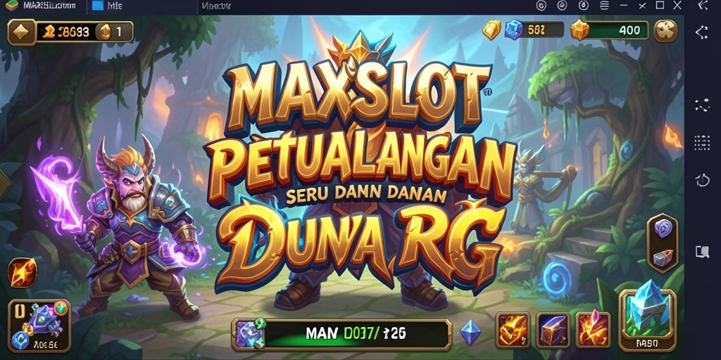 Tampilan gameplay MAXSLOT yang menampilkan pertarungan epik dalam dunia RPG.
