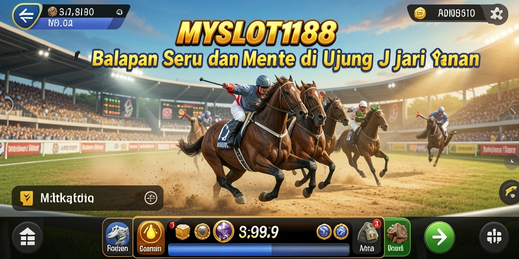 Screenshot MYSLOT188 menampilkan aksi balapan seru di trek yang menantang.