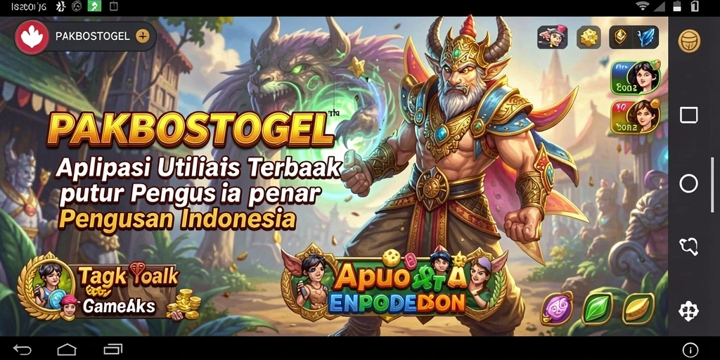 Tampilan utama PAKBOSTOGEL menunjukkan fitur-fitur utilitas unggulan.