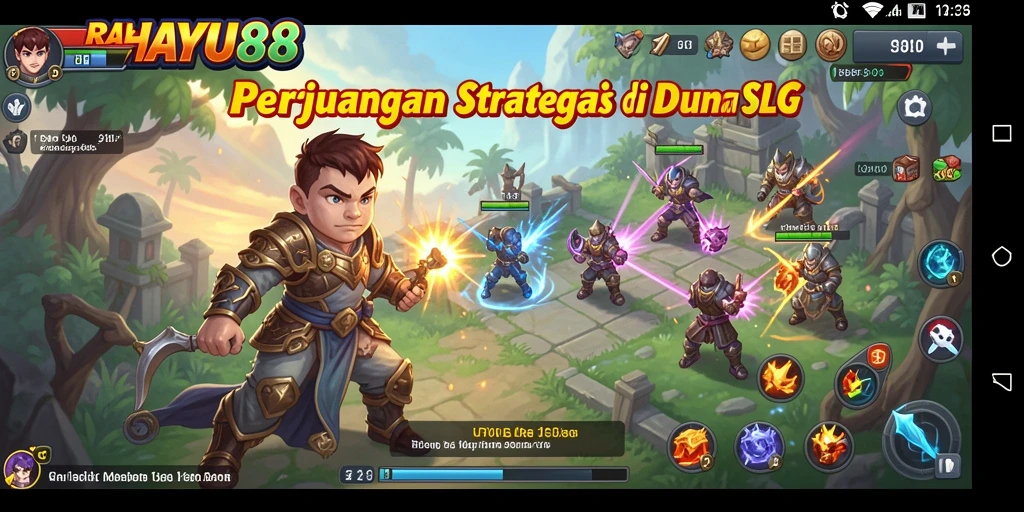 Screenshot RAHAYU88 menampilkan aksi pertempuran strategi yang dinamis.