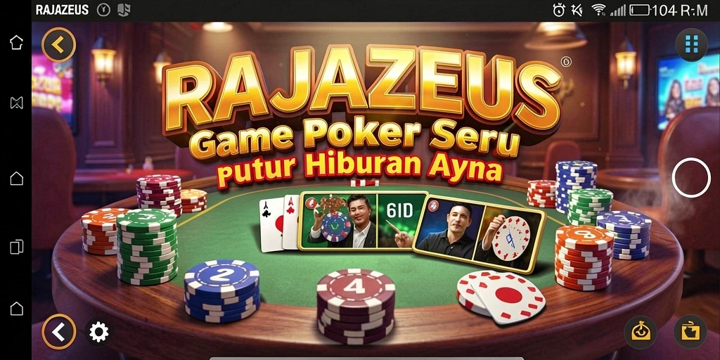 Tampilan menarik dengan pemain poker berkompetisi di meja.