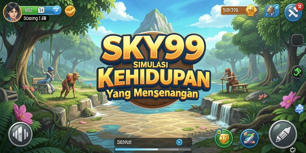 Tampilan gameplay seru di <strong>SKY99</strong> menunjukkan karakter beraktivitas di dunia virtual.