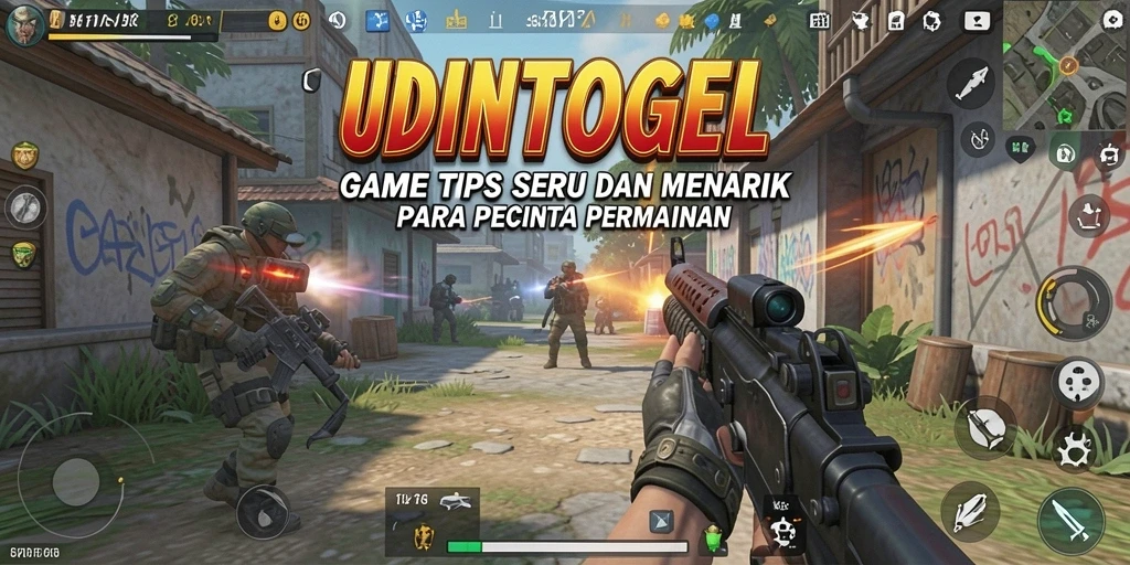 Screenshot utama UDINTOGEL menunjukkan aksi mendebarkan dalam gameplay TPS.