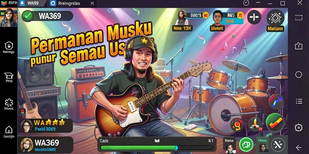 Tampilan utama gameplay WA369 menampilkan interaksi musik yang seru.