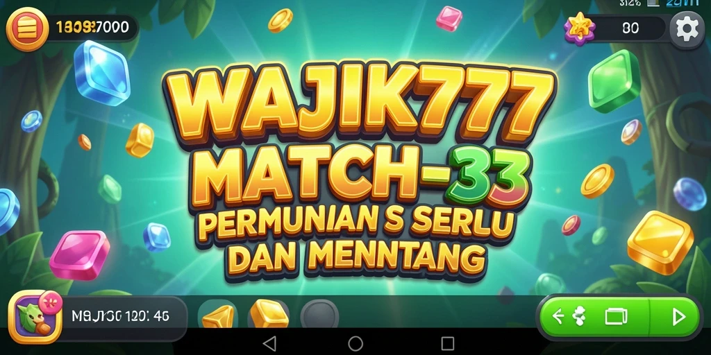 Tampilan gameplay WAJIK777 yang penuh warna dalam permainan Match-3.
